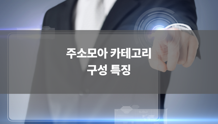 주소모아 카테고리 구성 특징