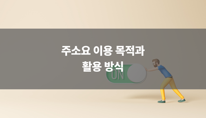 주소요 이용 목적과 활용 방식